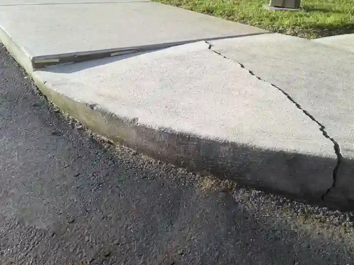 Cracked sidewalk Concrete