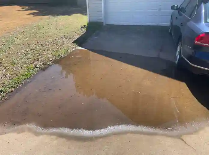 Poor drainage around driveway